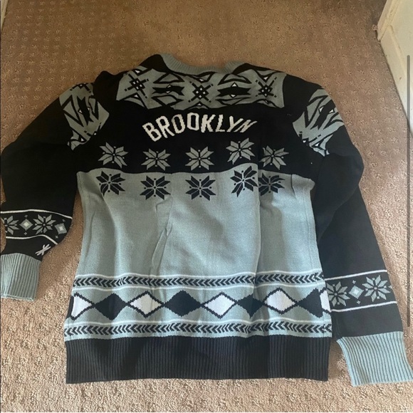 NWT Brooklyn Nets Brooklyn festive holiday sweater - Picture 2 of 6